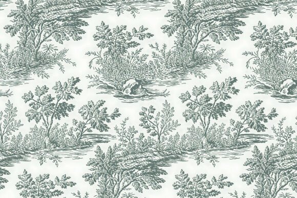 Download Soft Green Toile De Jouy Pattern - Premium Bundle
